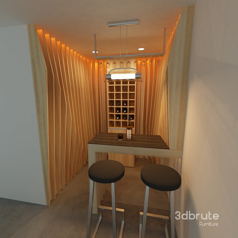 Mini bar Parametric Design 3D Model Image 2