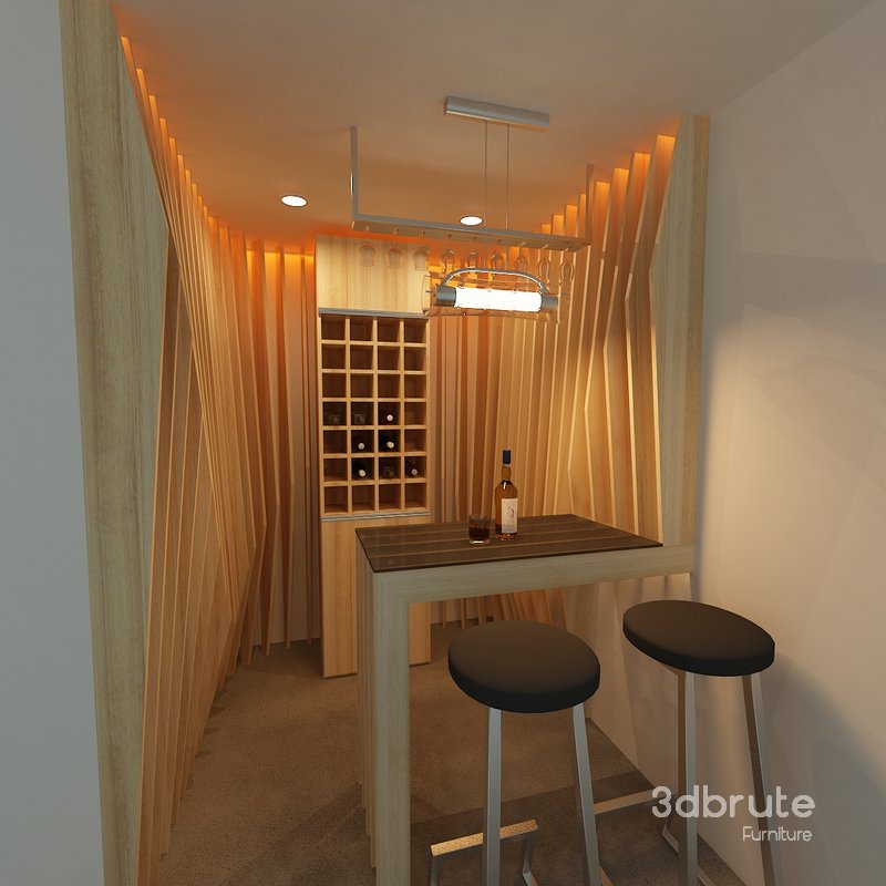 Mini bar Parametric Design 3D Model Image 1