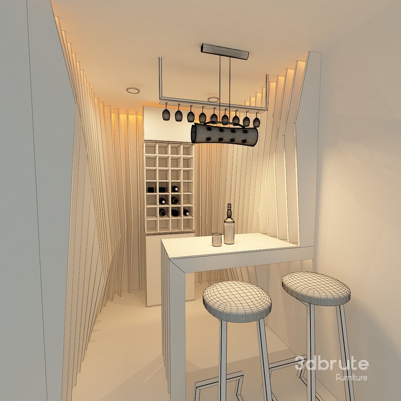 Mini bar Parametric Design 3D Model Image 4