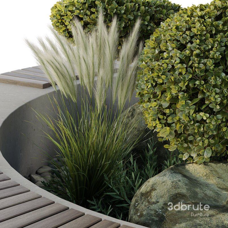 HQ Urban environment set of green plant benches 10 Image 3