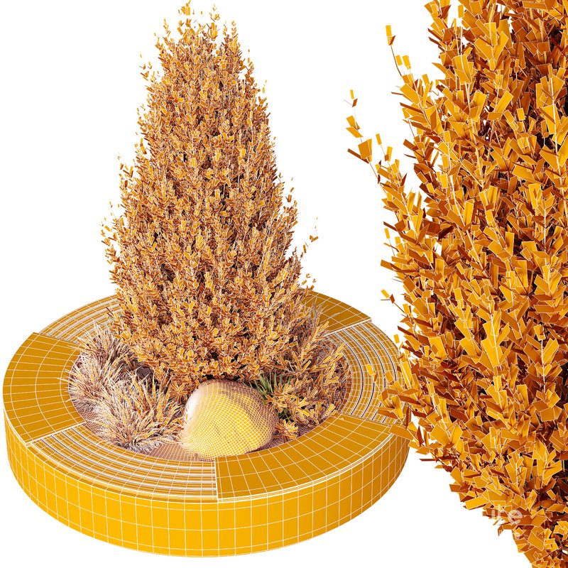 HQ Urban environment set of green plant benches 06 Image 5