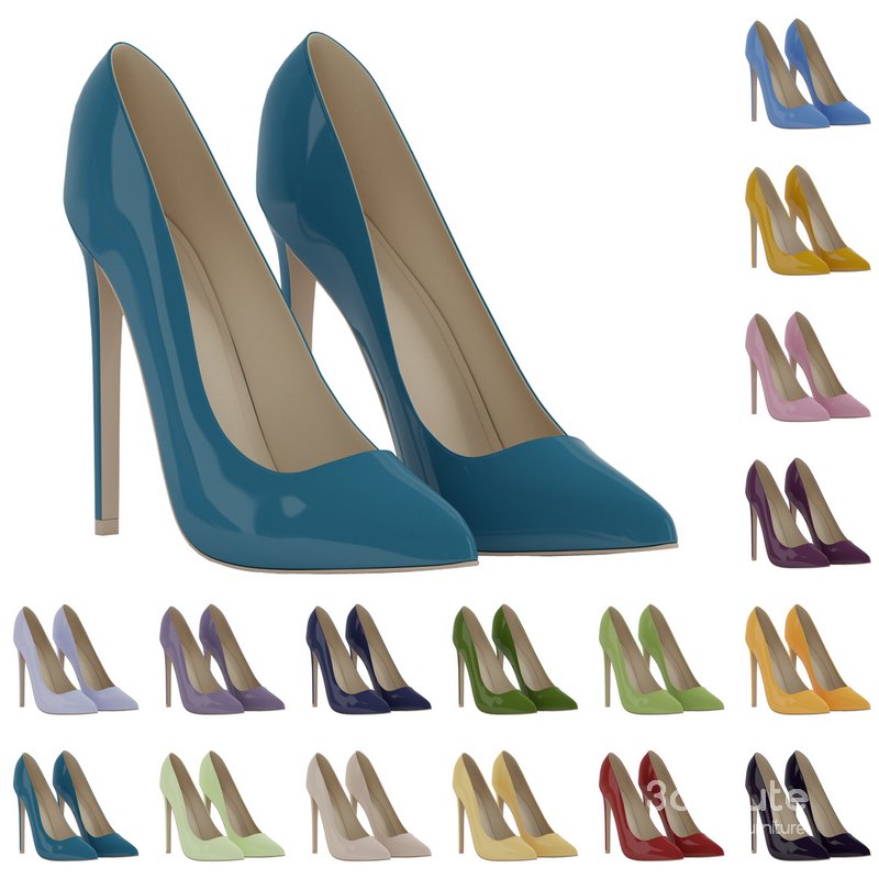 Lacquered Ladies High-heeled Shoes Image 1