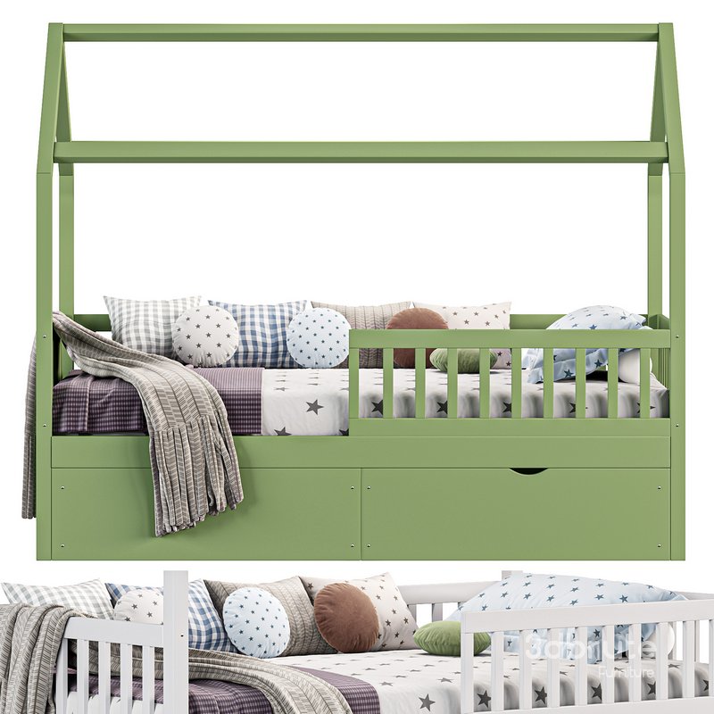 Solid wood childrens bed Image 2