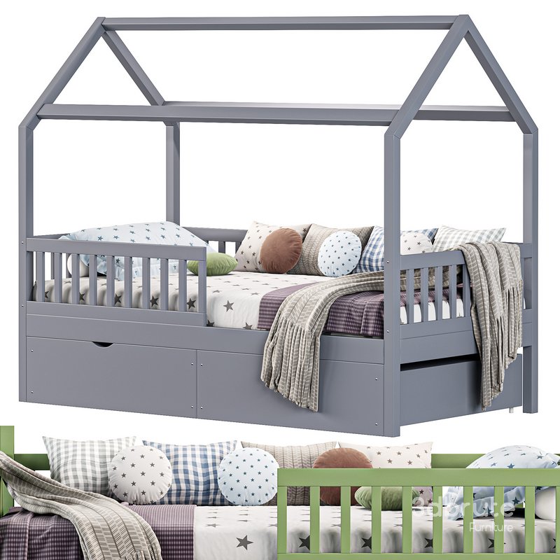 Solid wood childrens bed Image 3