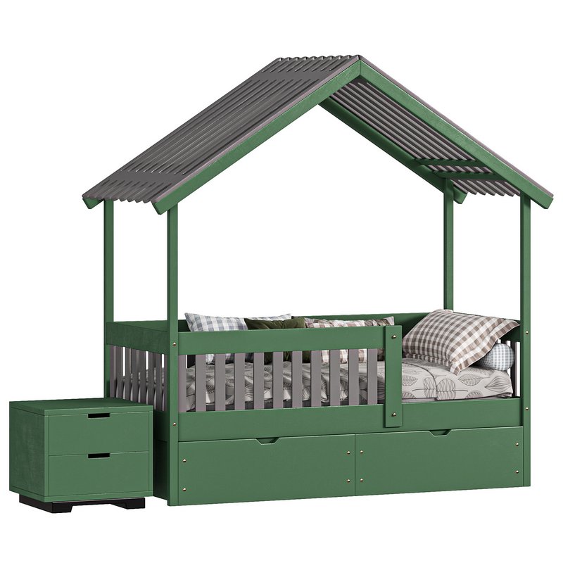 CHILDREN’S BED HOUSE FROM SOLID LILIBET WITH DRAWERS Image 3