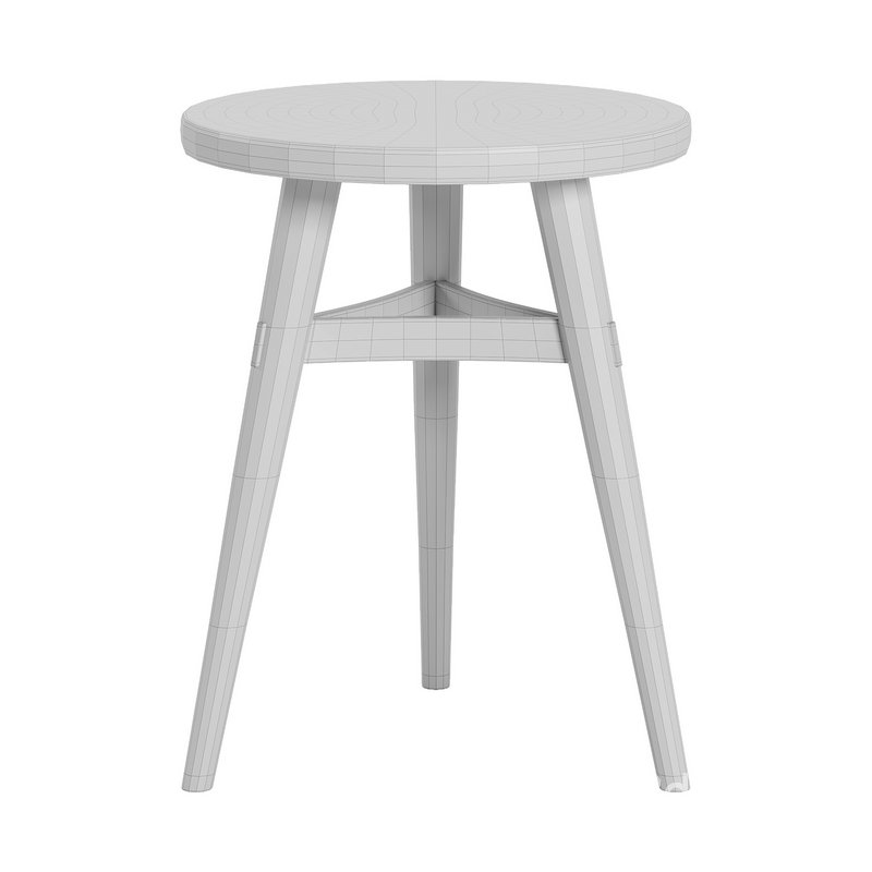 3 Leg Stool with Curved Stretchers – Chairs Image 6