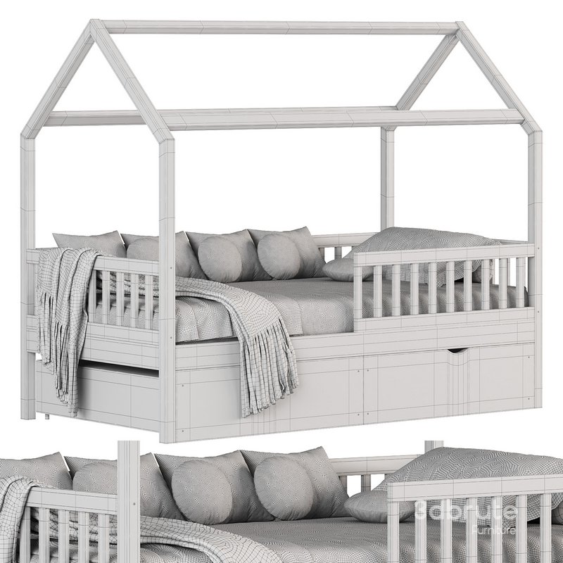 Solid wood childrens bed Image 4