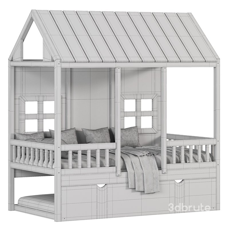 Kids Twin Bed with Trundle Image 4
