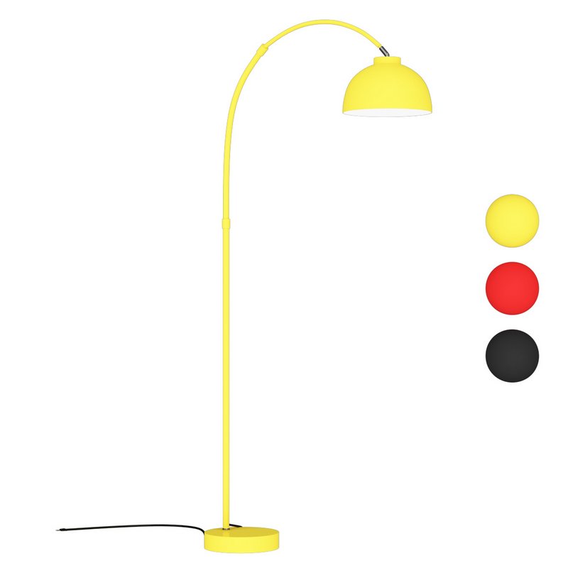 Domed Living Room Floor Lamp Metal Bulb Macaron Standing Light with Adjustable Fishing Rod Arm Image 2