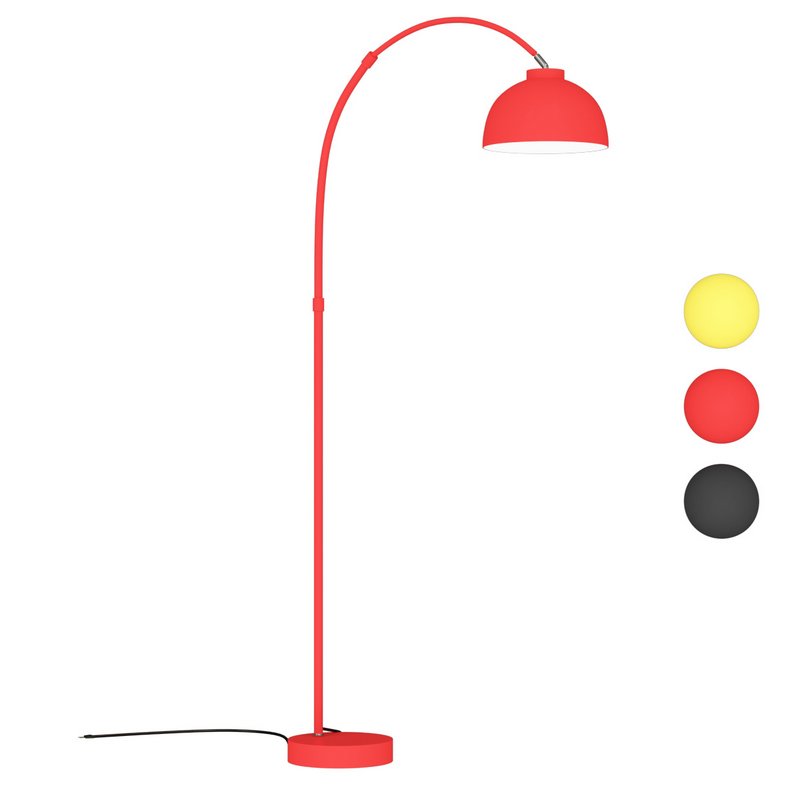 Domed Living Room Floor Lamp Metal Bulb Macaron Standing Light with Adjustable Fishing Rod Arm Image 3