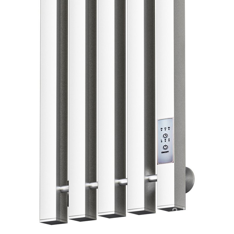 Electric heated towel rail Margroid Inaro profile 120×24 R with hooks matte black Image 3