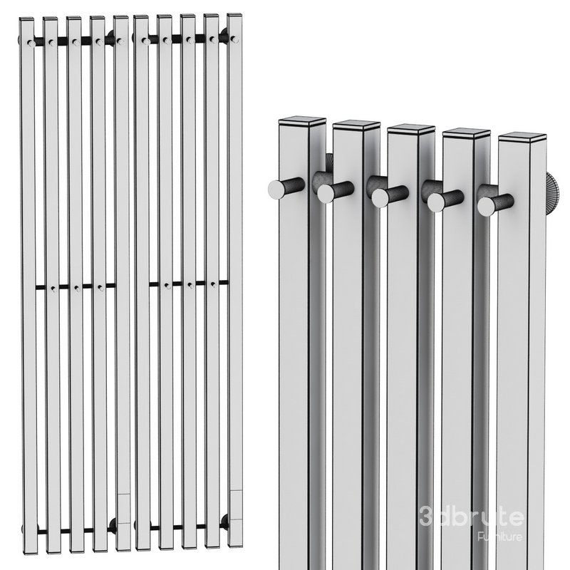 Electric heated towel rail Margroid Inaro profile 120×24 R with hooks matte black Image 2