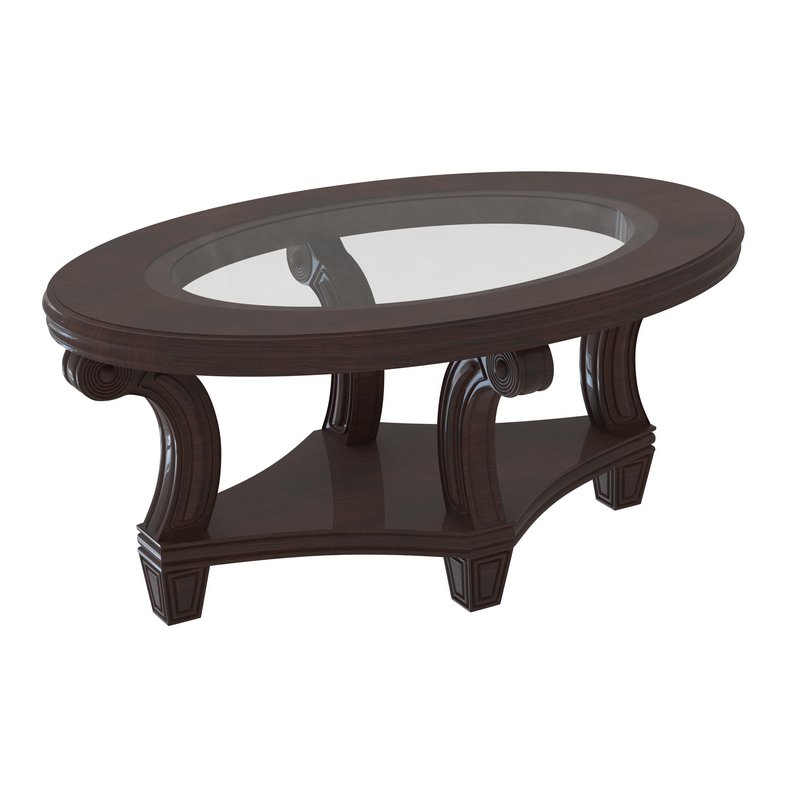 Perseus Glass Top Oval Coffee Table Montreal Image 1