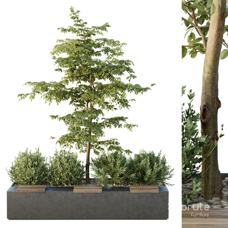 HQ Urban environment set of green plant benches 17 Image 2