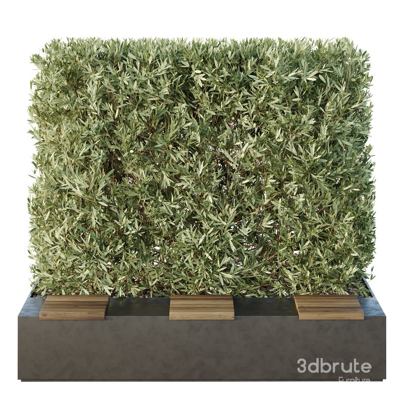 HQ Urban environment set of green plant benches 16 Image 3