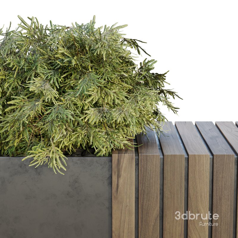 HQ Urban environment set of green plant benches 13 Image 3
