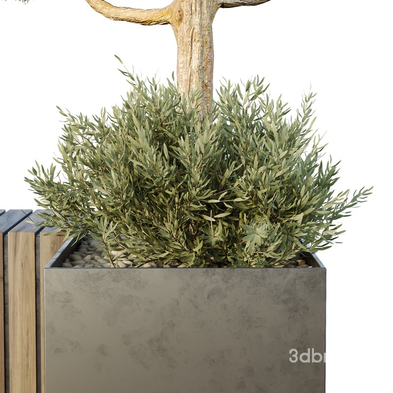 HQ Urban environment set of green plant benches 12 Image 2