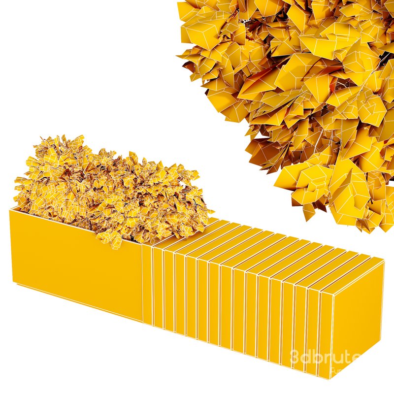 HQ Urban environment set of green plant benches 13 Image 4