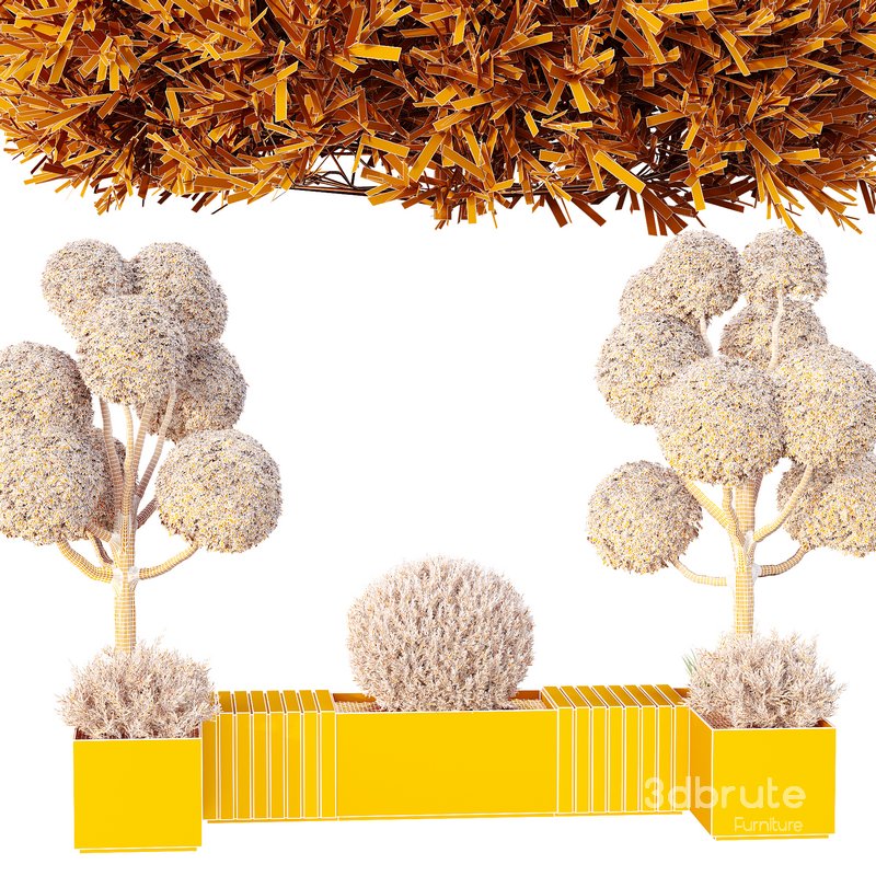 HQ Urban environment set of green plant benches 12 Image 5