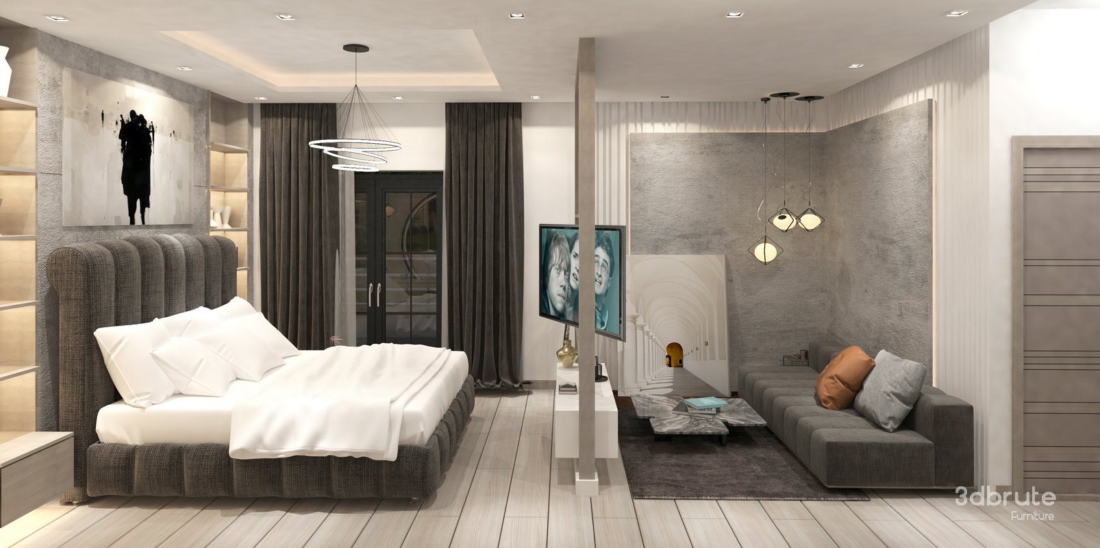 master bed and bathroom Image 6