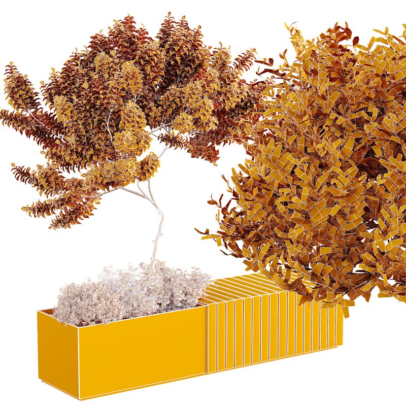 HQ Urban environment set of green plant benches 11 Image 5