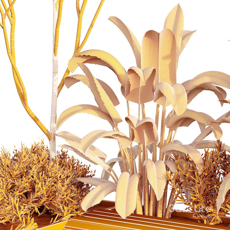 HQ Urban environment set of green plant benches 19 Image 5