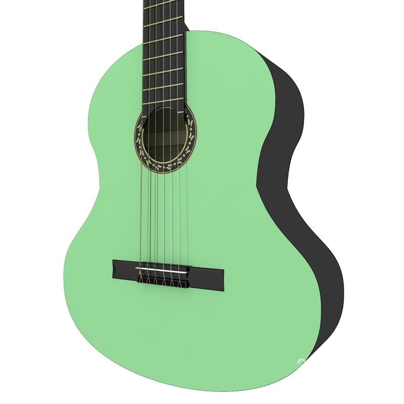 My green classical guitar Image 3