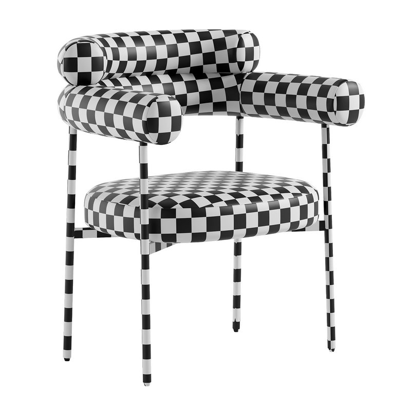 Meridian Furniture Blake Collection Modern | Contemporary Boucle Fabric Upholstered Dining Chair with Metal Frame Image 2