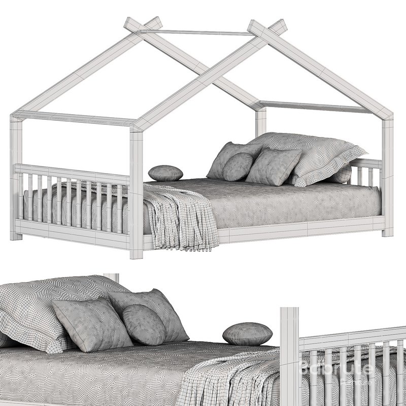 Gerlinde Full House Platform Bed Image 4