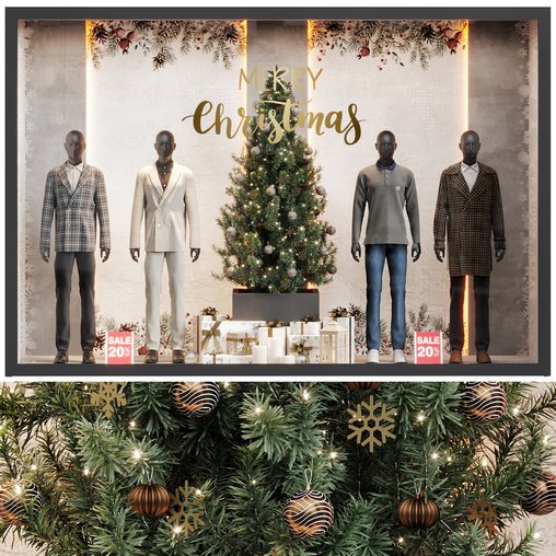 New Year showcase of the clothing shop 02