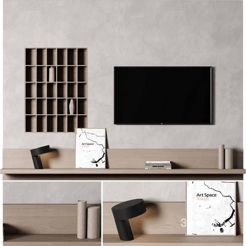 tv wall set 01 minimal Image 1