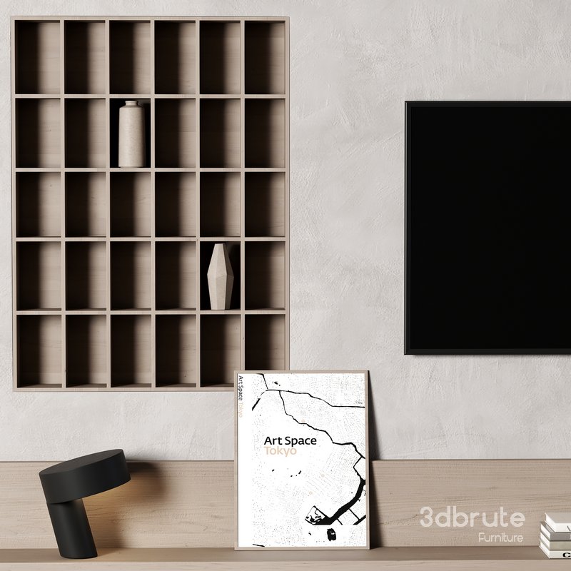 tv wall set 01 minimal Image 2