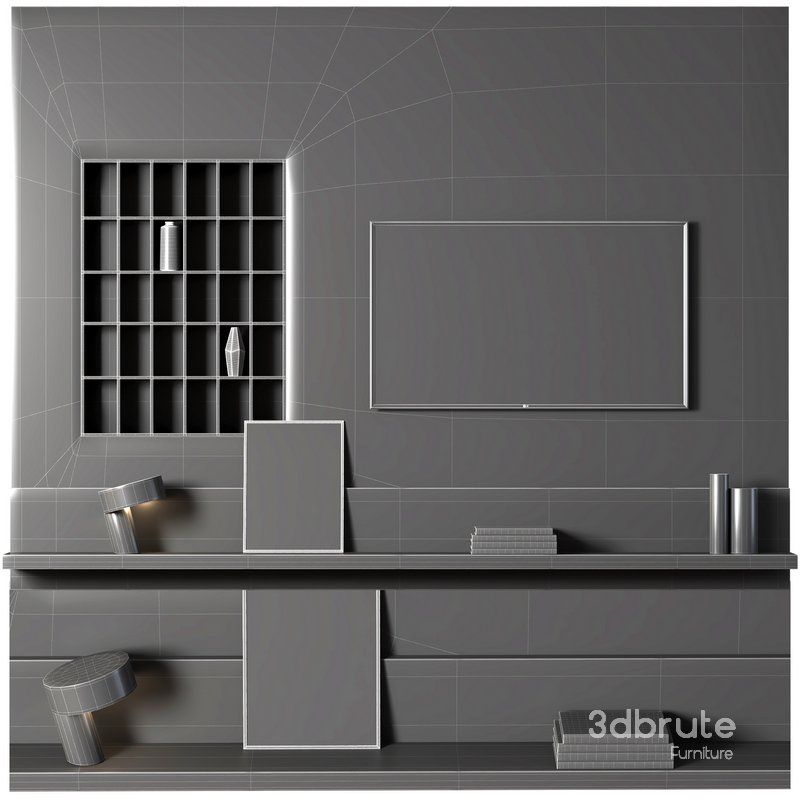 tv wall set 01 minimal Image 4