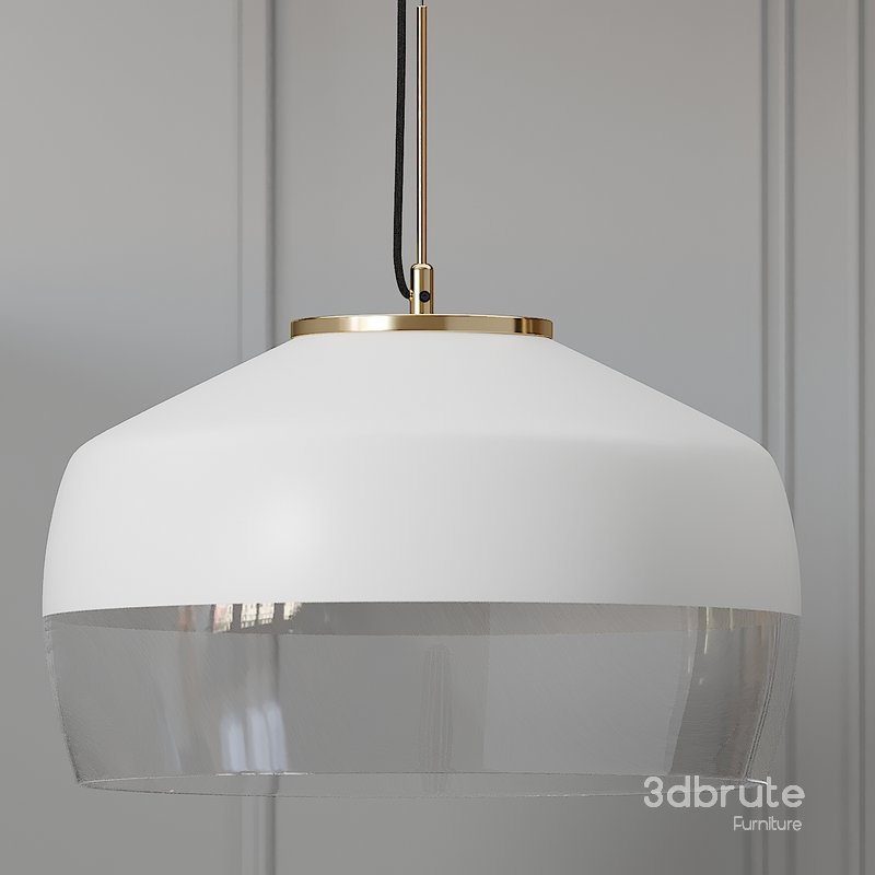 COX & COX Oversized Frosted Glass & Brass Pendant Image 2