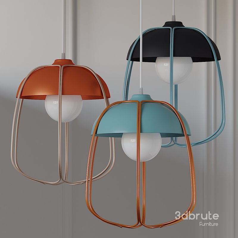 CROWDYHOUSE Tull Cage Ceiling Lamp 3 Colors Image 1