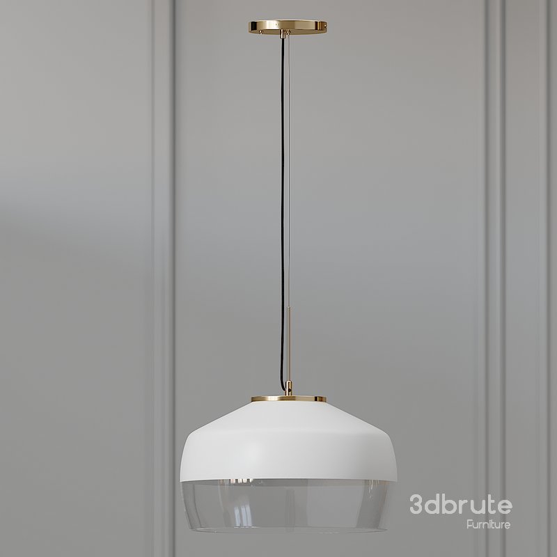 COX & COX Oversized Frosted Glass & Brass Pendant Image 1