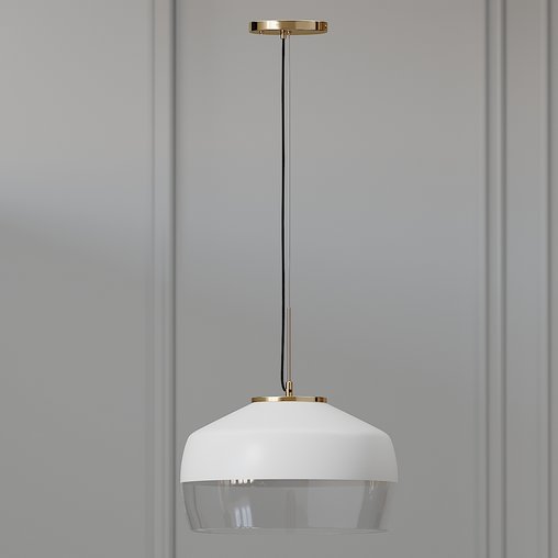 COX & COX Oversized Frosted Glass & Brass Pendant