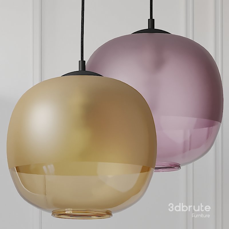 CROWDYHOUSE Bale Pendant Purple and Amber Glass Image 1