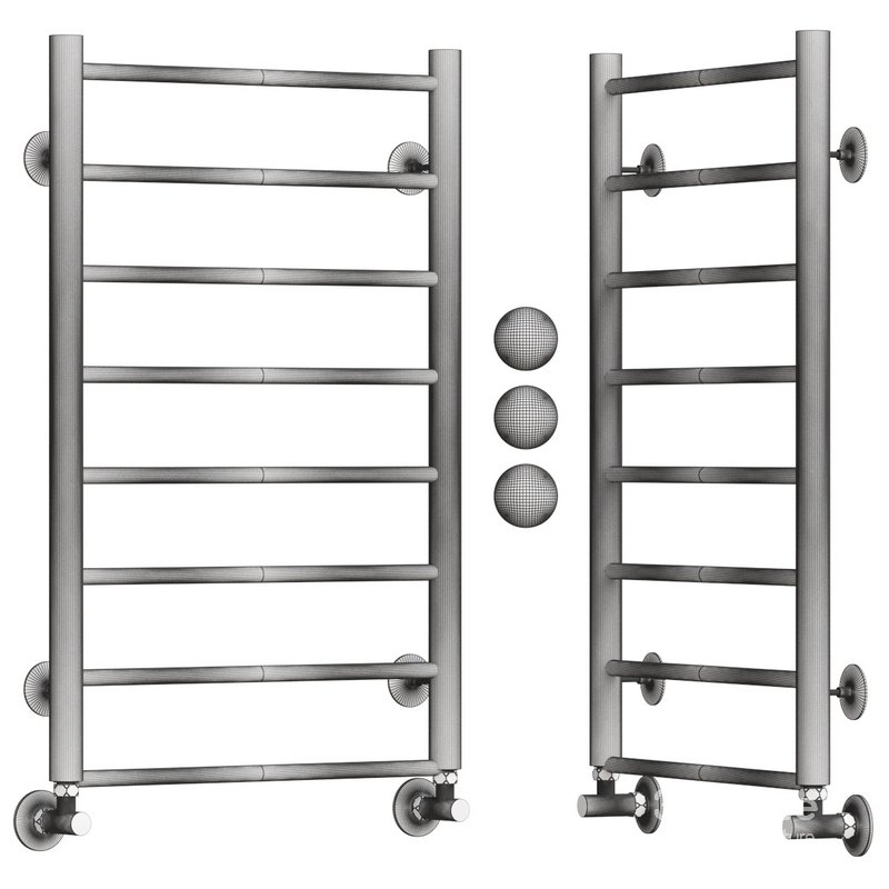 Water heated towel rail Terminus Aurora P8 500×800 Image 2