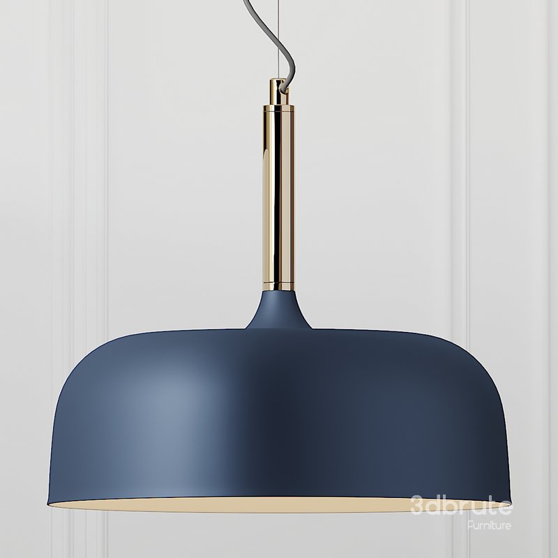 COX & COX Blue & Brass Pendant Light Image 2
