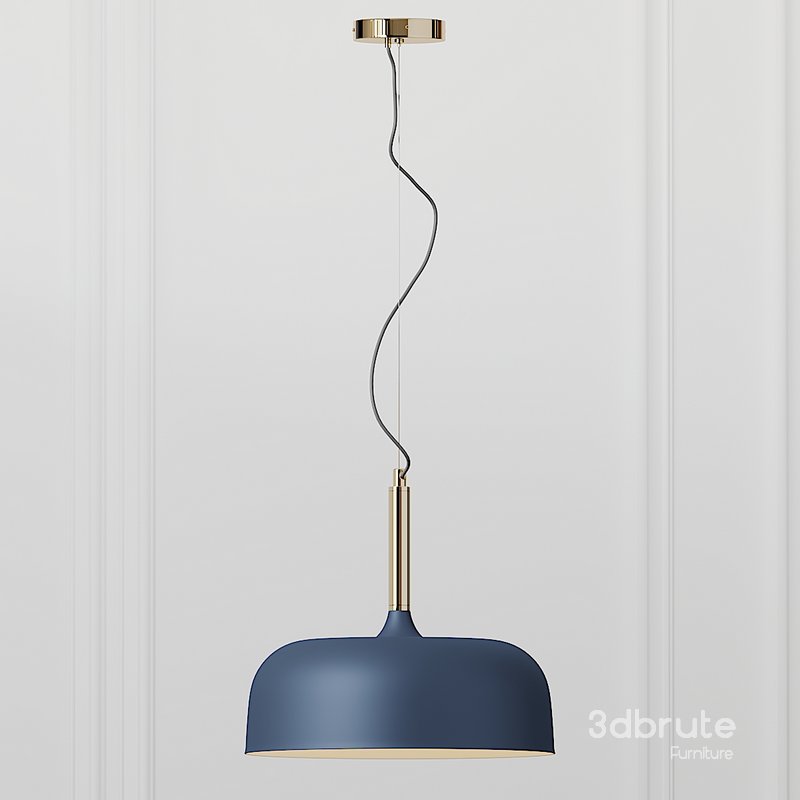 COX & COX Blue & Brass Pendant Light Image 1