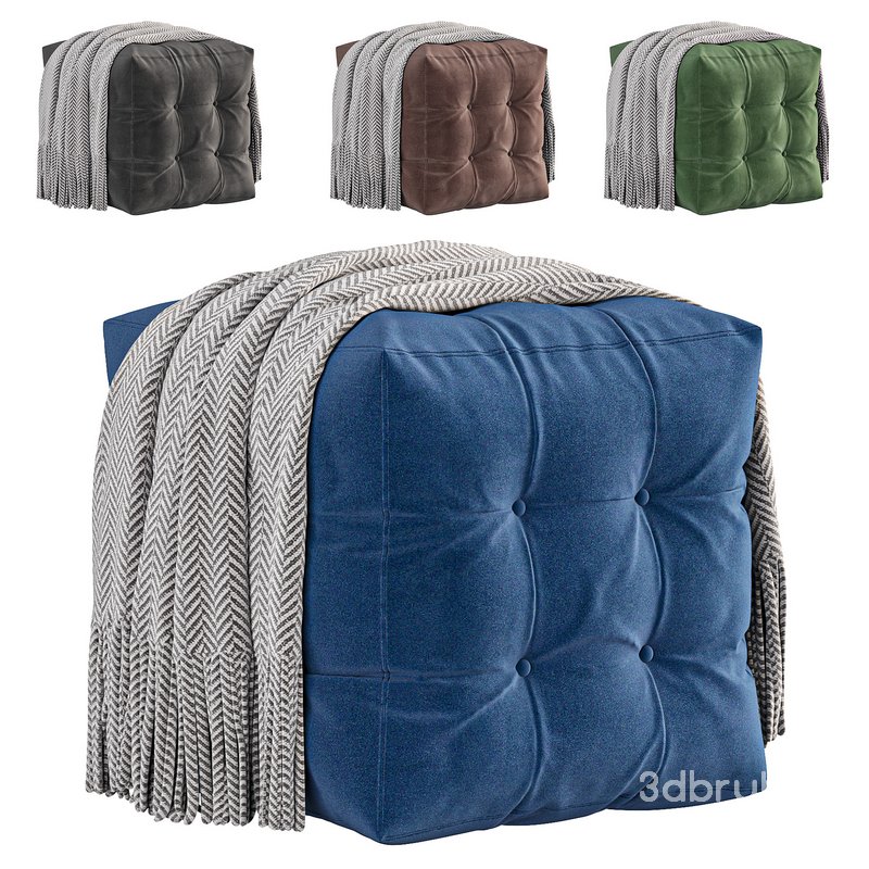 Pouf Transformer 5.1 blue velor Image 1