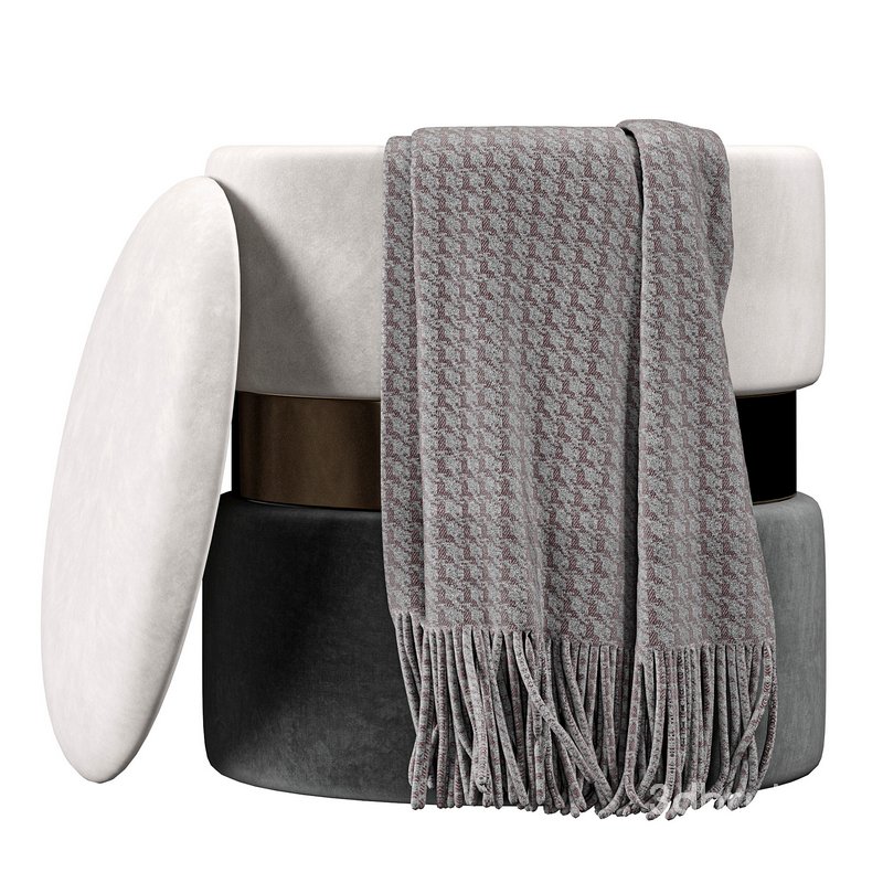 Pouf Derby T125 2 Grey Black Image 3