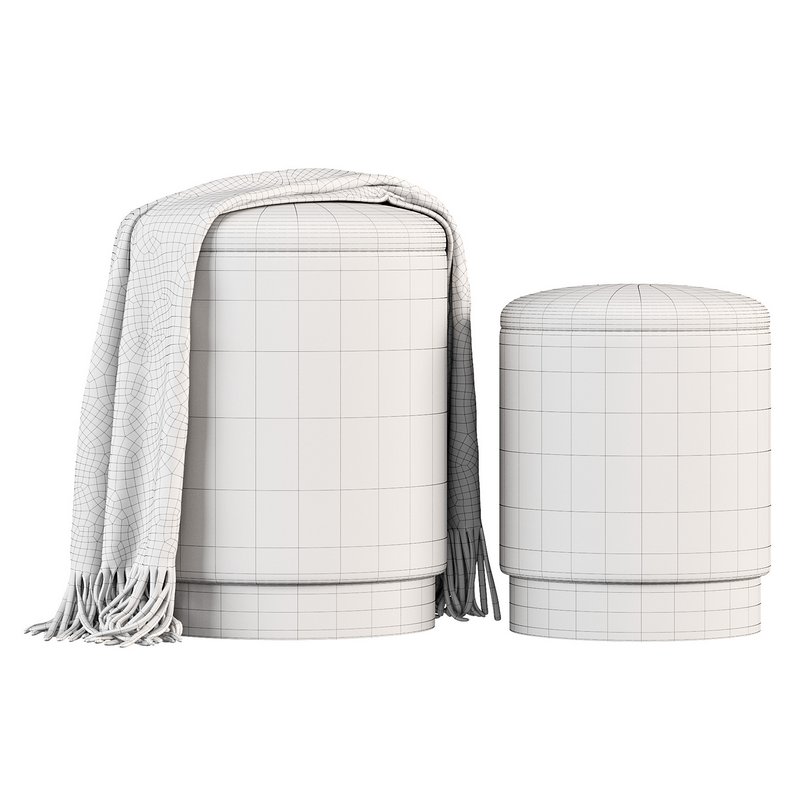 POLINA GREY SET2 STORAGE POUF Image 3