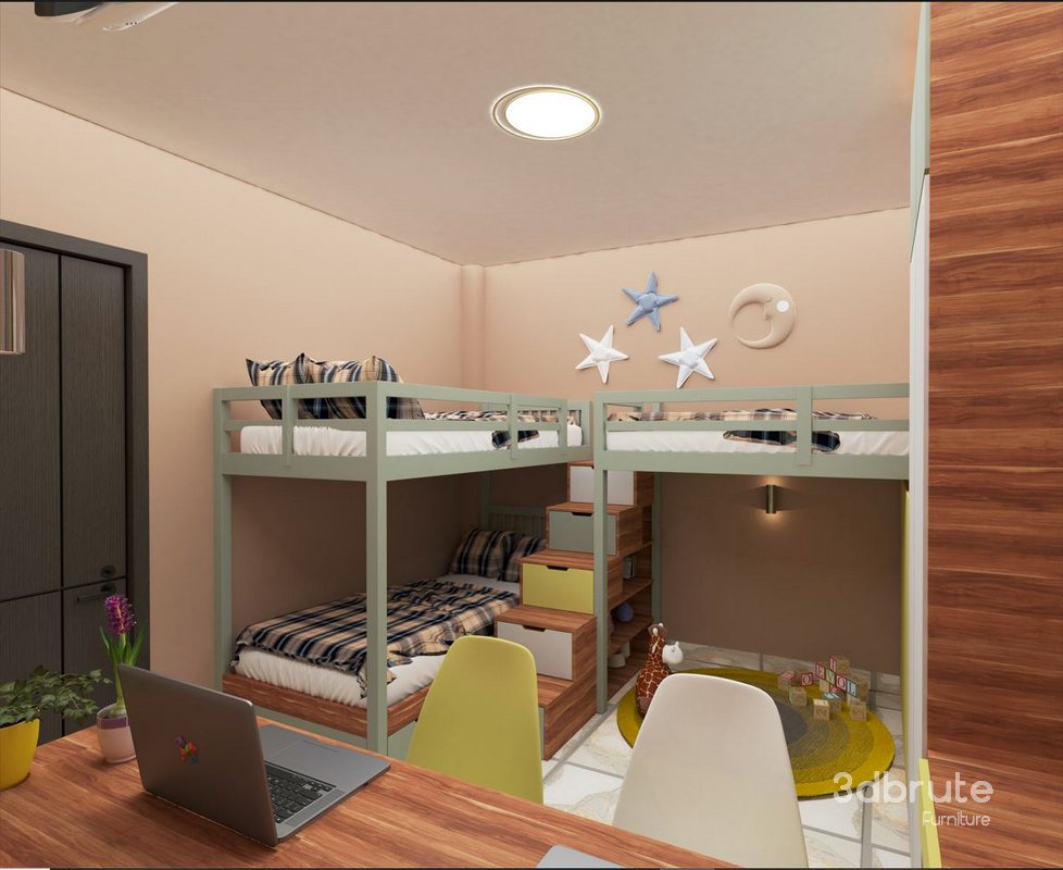 triplet kids bedroom Image 4