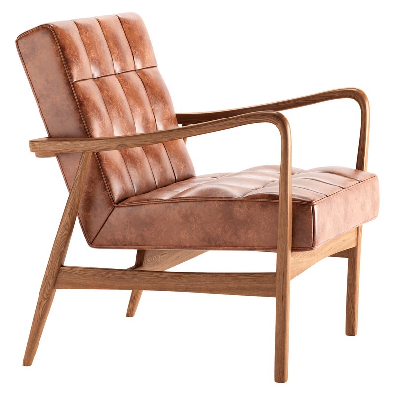 QUINN LEATHER ARMCHAIR IN BROWN Image 3