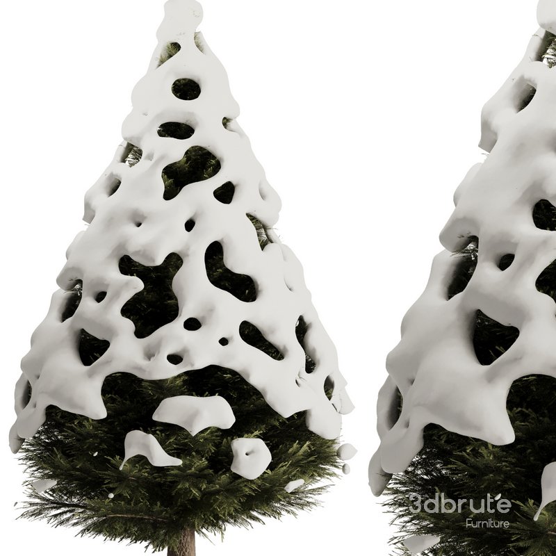 Pine tree snow set4 Image 1
