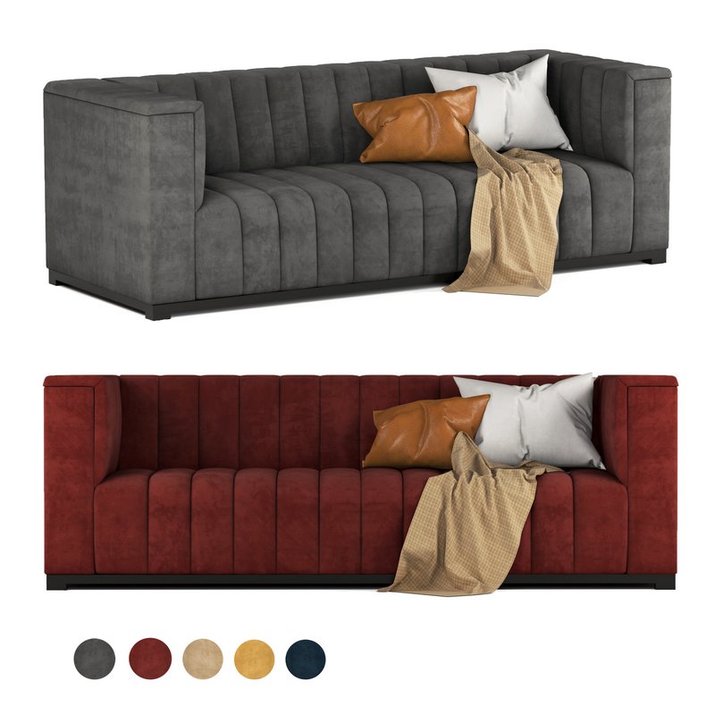Velvet tufted sofa Image 1