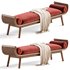 With Arms Backless Wood Upholstered Scandinavian Bedroom Bench - Thumbnail 3