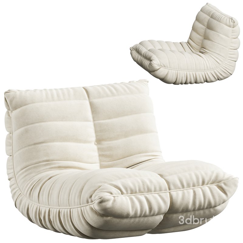 Suede Armless Bean Bag Chair Image 1